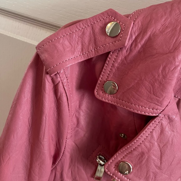 MICHAEL KORS Crinkled Leather Moto Jacket - Picture 5 of 8